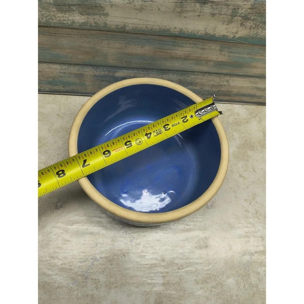 BEAUTIFUL BLUE STONEWARE PICKET FENCE‎ CROCK